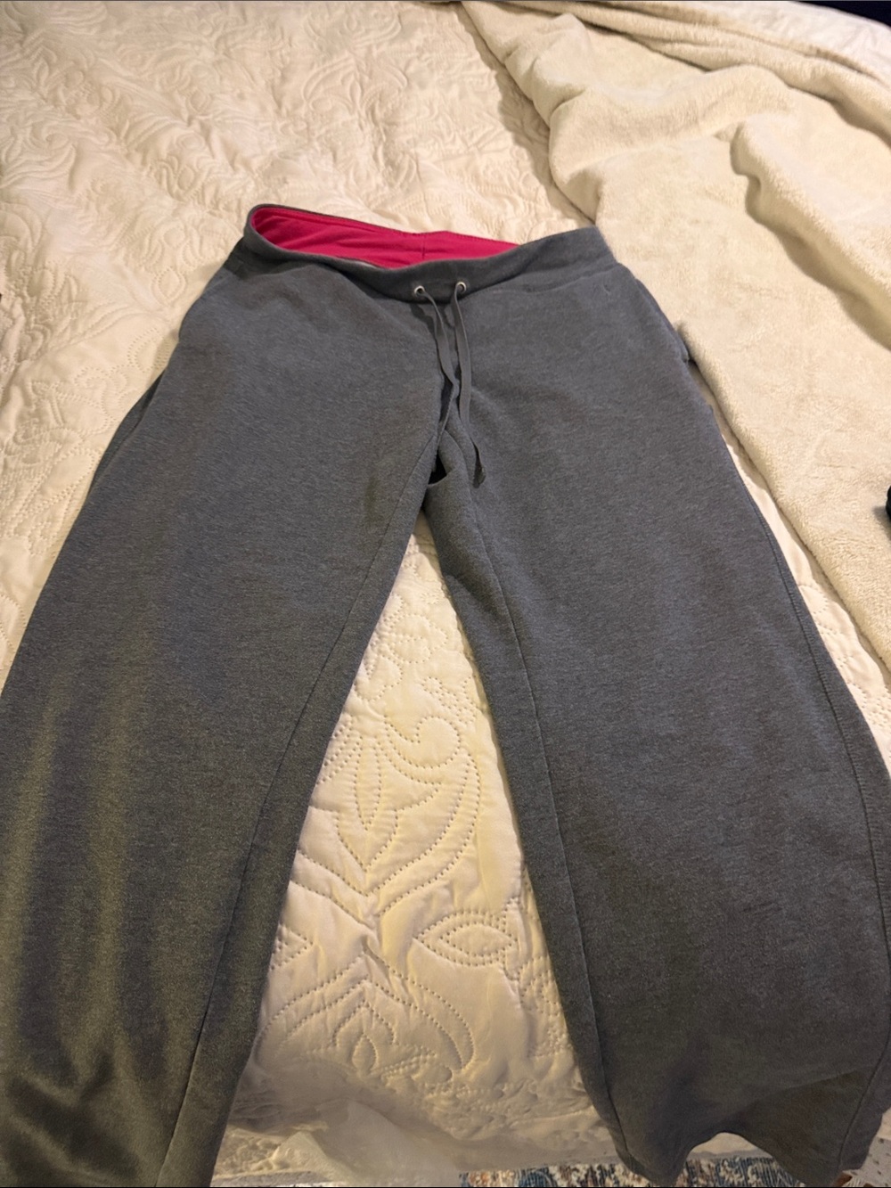 Danskin Gray Sweatpants with Pink Waistband